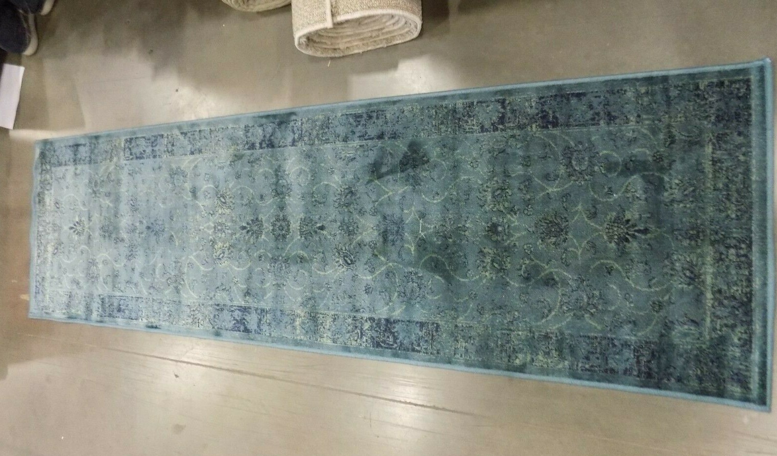 TURQUOISE / MULTI 2' X 7' Stained Rug, Reduced Price 1172576103 VTGB117-2220-27 gallery