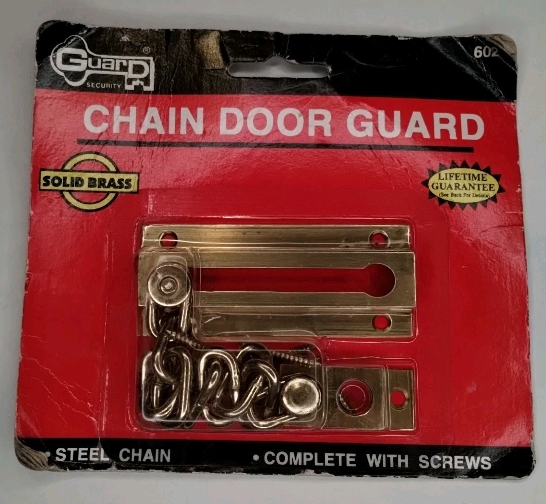 Chain Door Guard Solid Brass w/ Steel Chain Polished Finish Hardware Security gallery