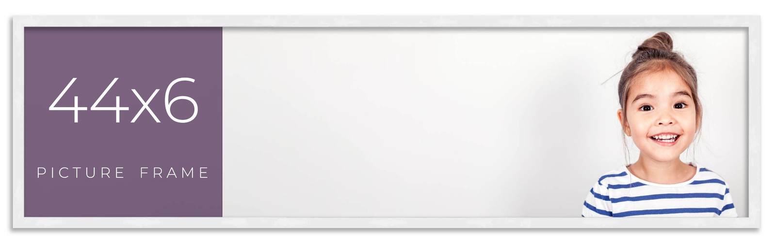 44x6 Frame White Real Wood Picture Frame Width 0.75 inches | Interior Frame Dept gallery