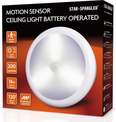 6.3” Motion Sensor Ceiling Light Indoor AA or D-Cell Battery Operated for Hal…
