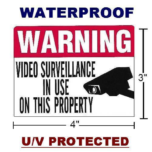 HOME SECURITY SURVEILLANCE CAMERA WARNING STICKER SIGN 4 LOT 99 EACH gallery