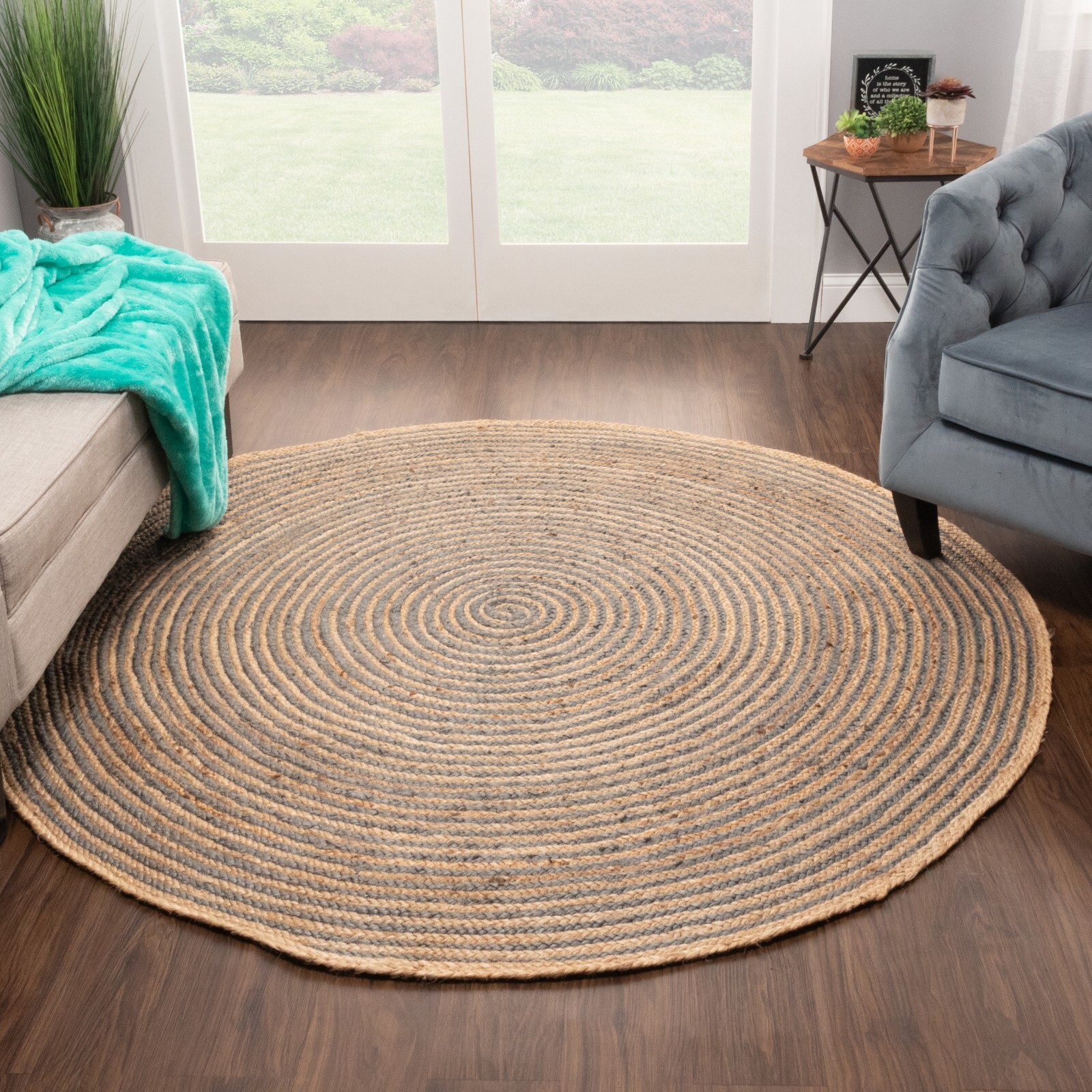 Braided Jute Modern Round Naturally Antistatic Reversible Small & Large Area Rug gallery