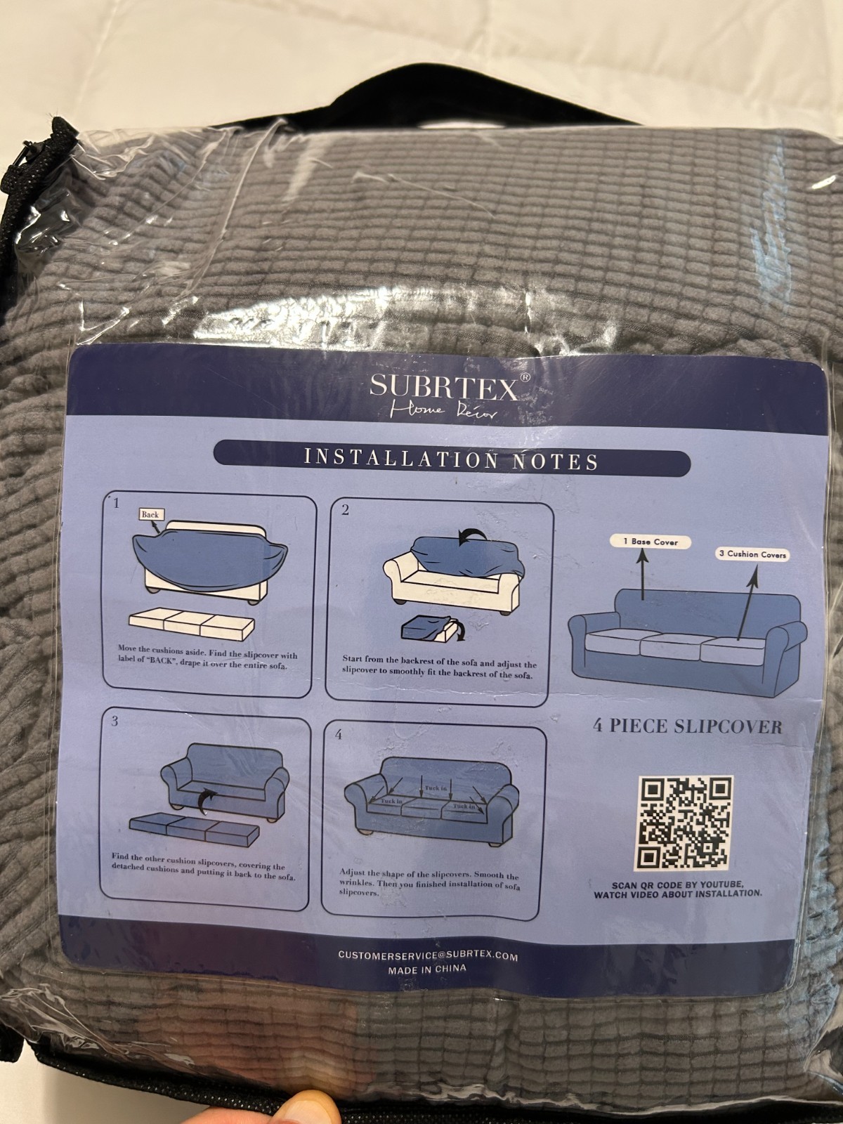 New Subrtex - Light gray Sofa Slipcover Model X002CRUS93 gallery