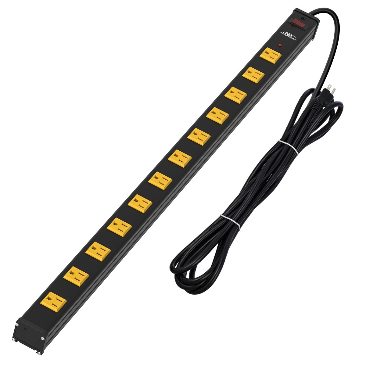 CRST 12 Outlets Power Strip Heavy Duty Metal Aluminum Housing 15feet Power Cable gallery