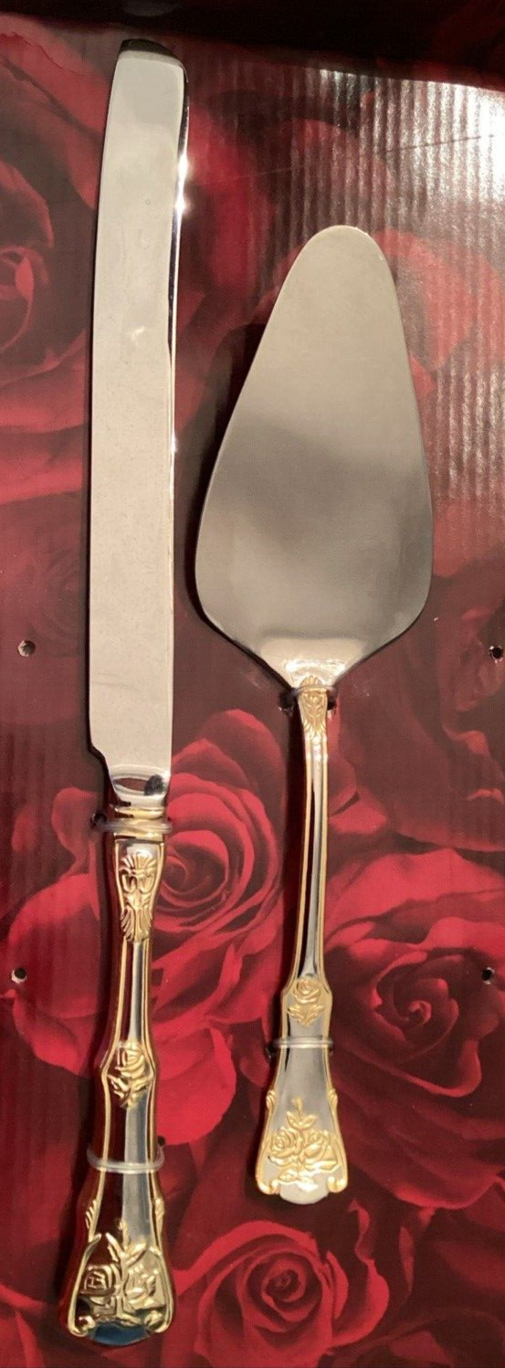 Royal Albert OLD COUNTRY ROSES 2 Pc Cake Serving Set 18/10 Unused Flatware China gallery