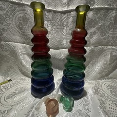 Multi Coloured Rainbow Pride Glass Vase 2 Piece