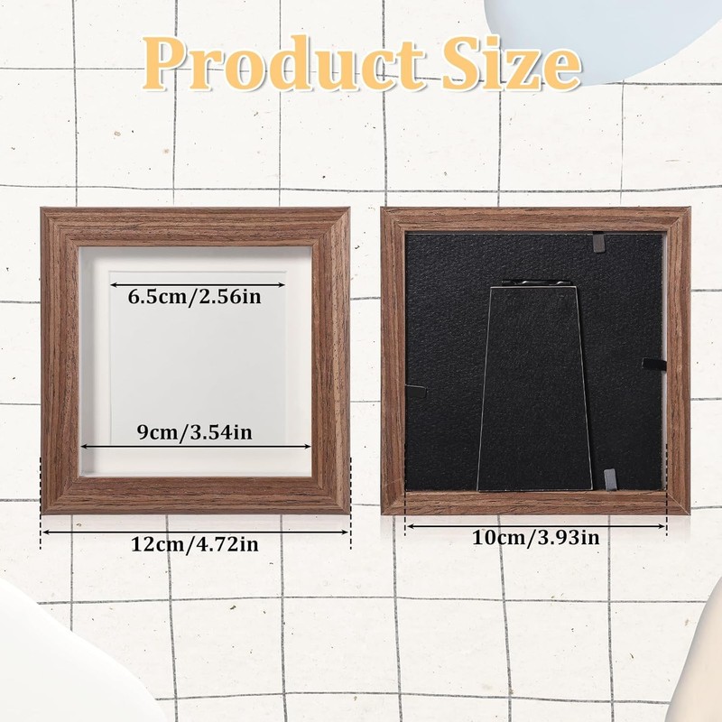 4x4 Solid Wood Shadow Box Frame – Display Photos, Medals, Awards & Memorabilia gallery