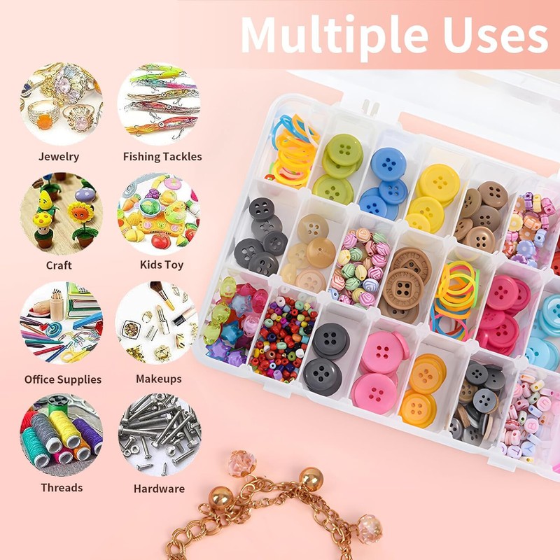 2-32PC Clear Jewelry Box Plastic Bead Storage Craft Container Earrings Organizer gallery