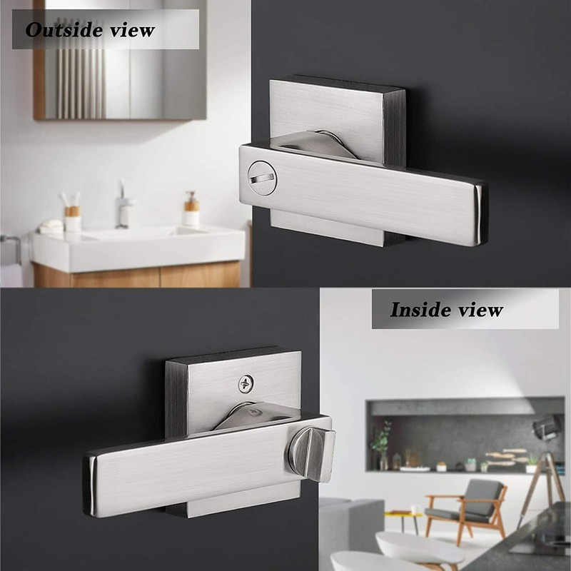 Brushed Nickel Entry Lock Privacy Passage Dummy Door Locks Levers Handles keyed gallery