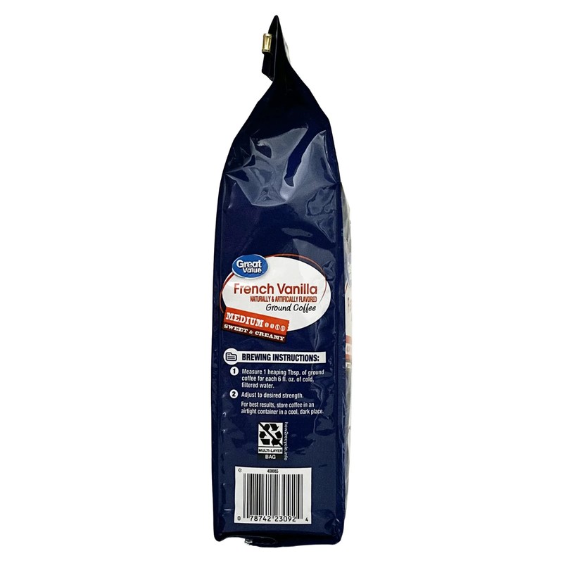 Great Value French Vanilla Medium Roast Ground Coffee, 12 oz, Bag gallery