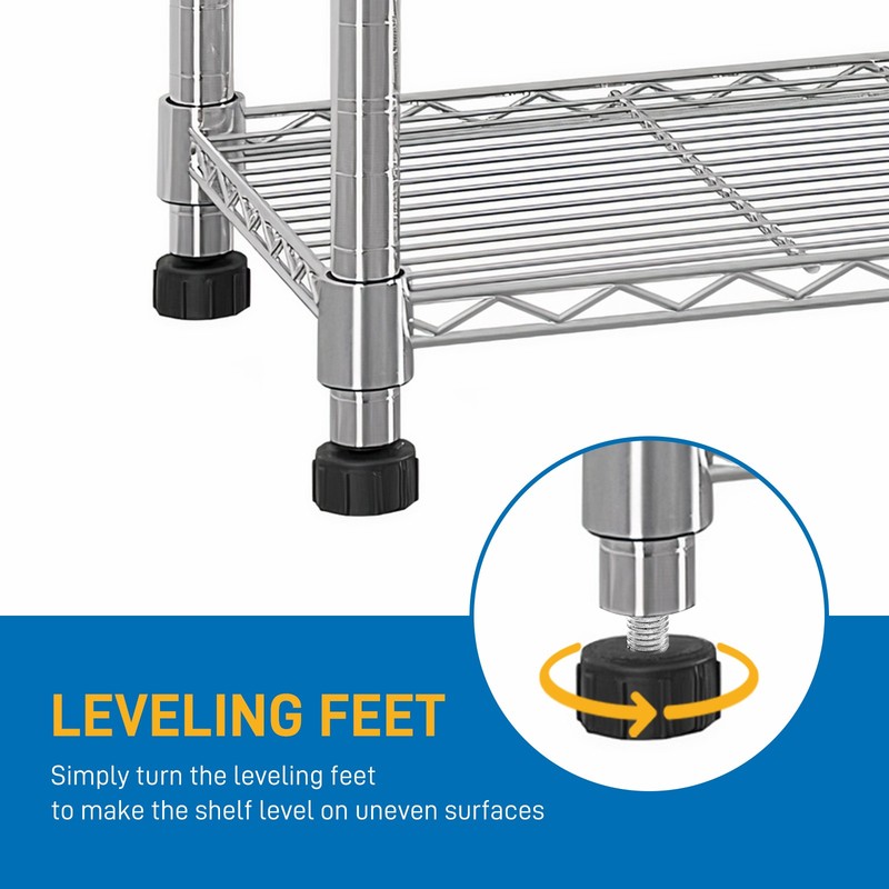 5 Tier Wire Shelving Unit Adjustable NSF Heavy Duty Metal Shelf Storage Rack gallery