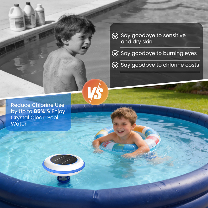 POOLPURE Solar Pool Ionizer, Copper Floating Cleaner, Up to 35,000 Gal, white gallery