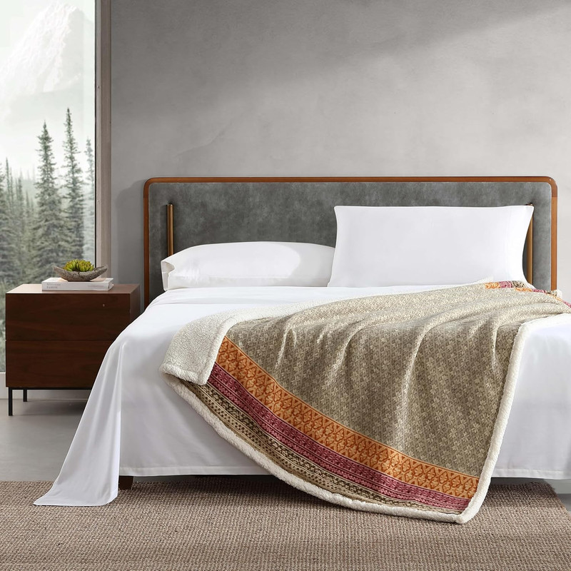 Eddie Bauer - Throw Blanket, Super Soft Reversible Sherpa & Brushed Fleece Beddi gallery
