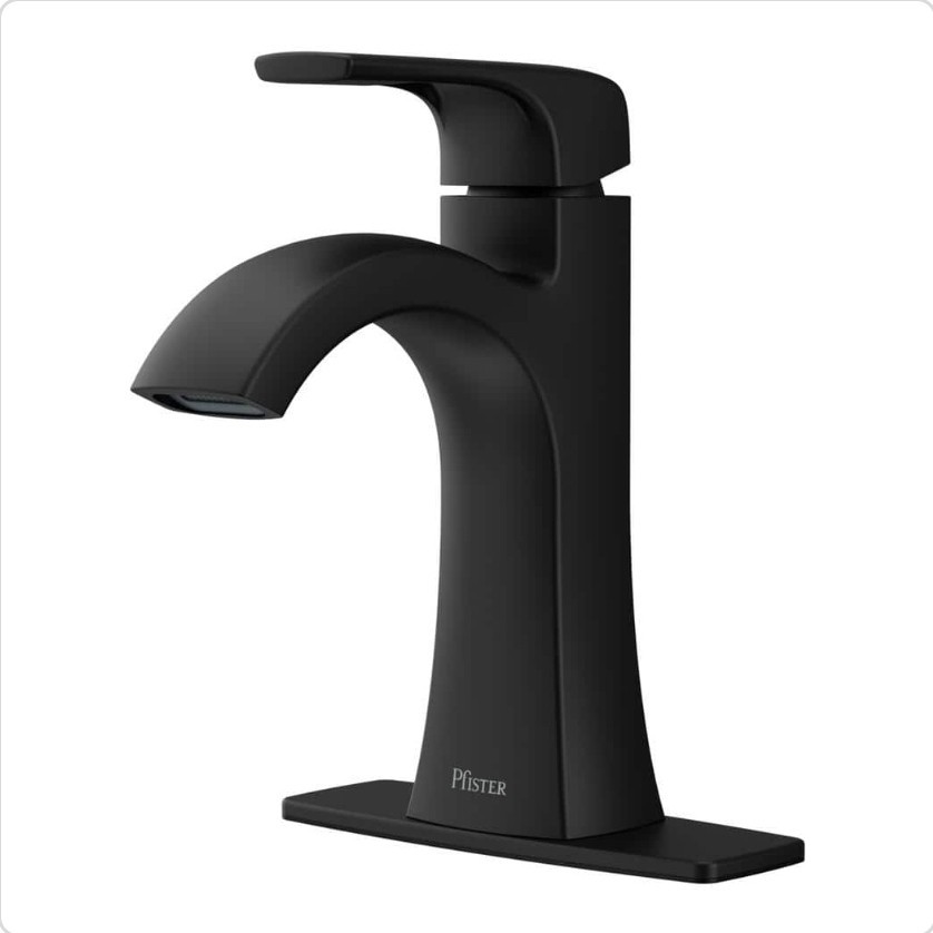 Pfister Bruxie SingleHandle Single-Hole Bathroom Faucet w/ Deckplate & Drain Kit gallery