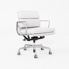 2020s Herman Miller Eames Soft Pad Management Desk Chair in Light Grey Leather