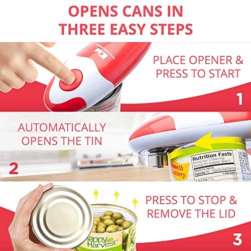 KITCHEN MAMA AUTO ELECTRIC CAN OPENER HANDS FREE BATTERY OPERATED - RED gallery