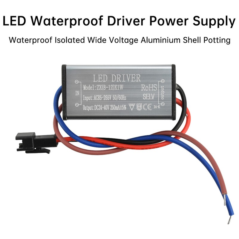 LED Driver 1-24W Adapter Transformer AC85V-265V 250mA Waterproof Power Supply gallery