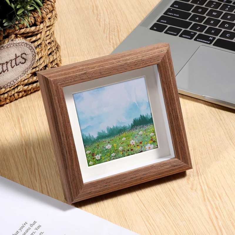 4x4 Solid Wood Shadow Box Frame – Display Photos, Medals, Awards & Memorabilia gallery