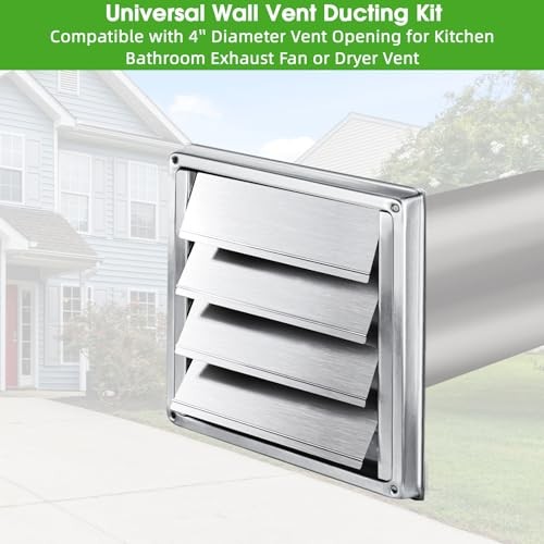 Dryer Vent Kit Through Wall with 4 Inch Stainless Steel Dryer Vent Cover gallery
