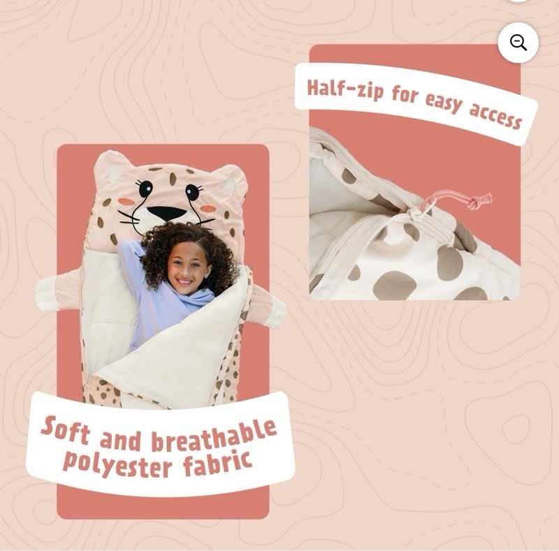 CUTE Kid’s Firefly Cha Cha Cheetah Sleeping Bag Girl’s Boy’s Camping Sleepovers gallery
