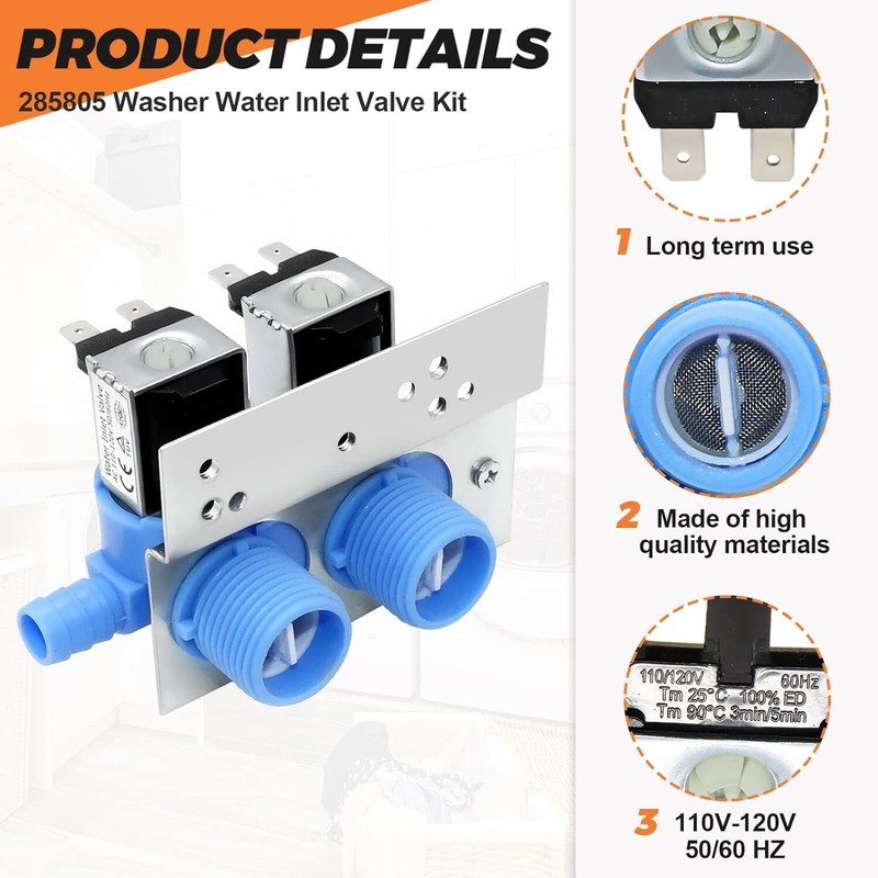 285805 Water Inlet Valve Mounting Bracket Replaces 292197 3349451 gallery