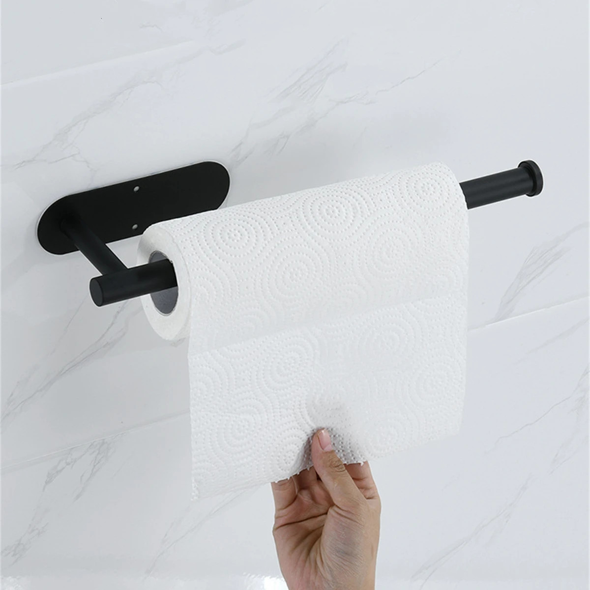 Paper Towel Holders For Kitchen,Adhesive Roll Paper Holder,Bathroom Storage Rack gallery