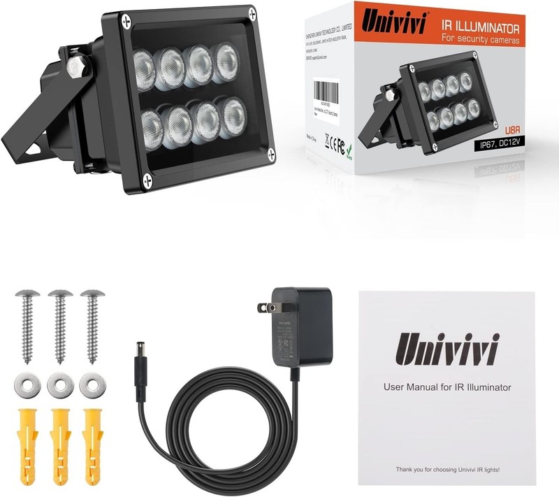 IR Illuminator 90 Degree Wide Angle, 8-LEDs IR Infrared Light 850NM Infrared gallery