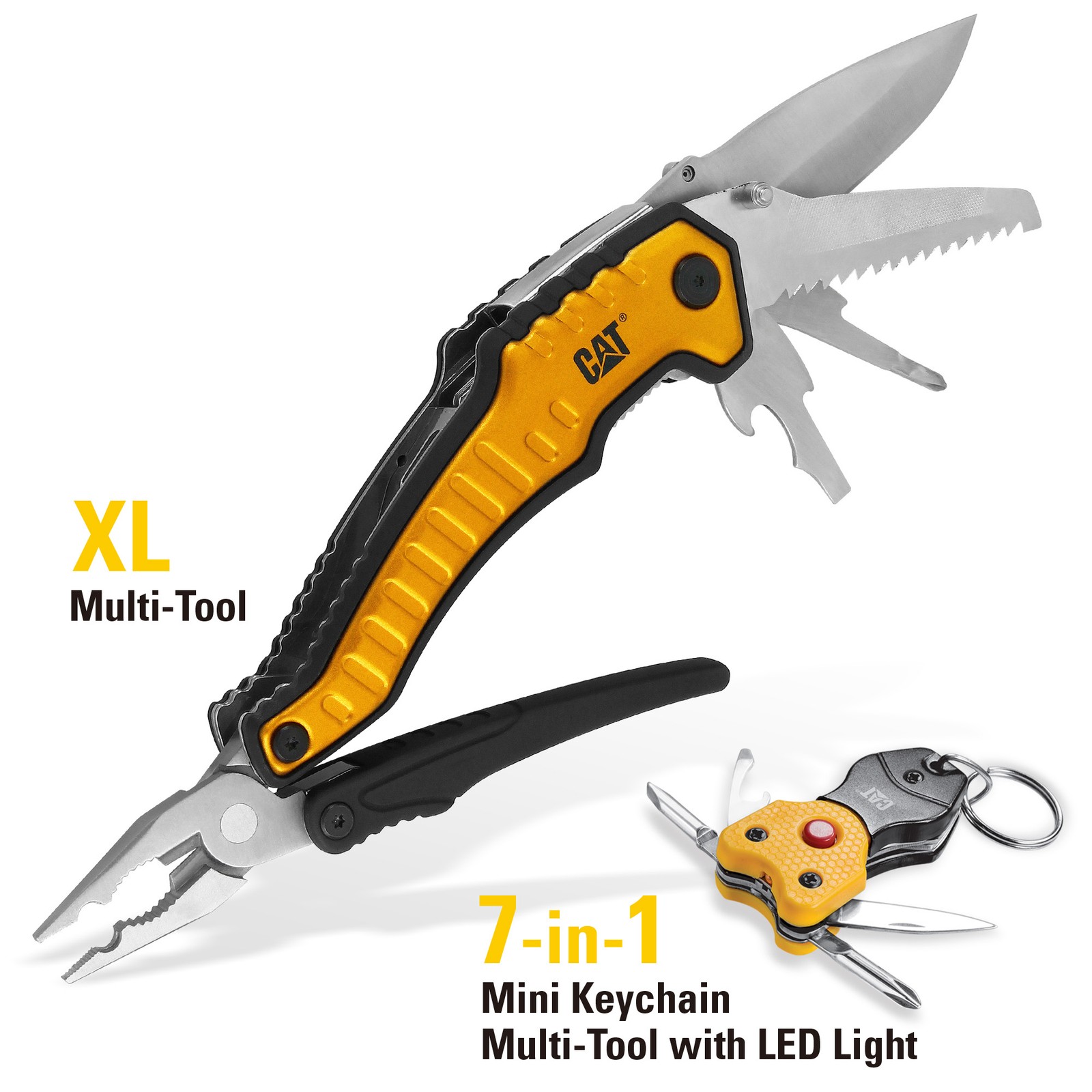 Cat 2 Piece XL Multi-Tool and Multi-Tool Key Chain with Light Gift Box Set - gallery