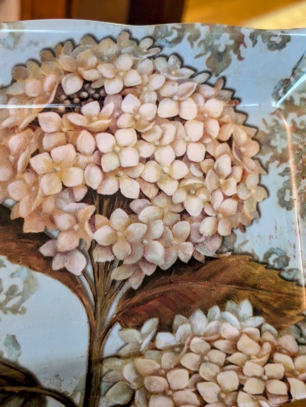 Hydrangeas Tray Merritt Melamine Rectangle Serveware @16" Long Blue White gallery