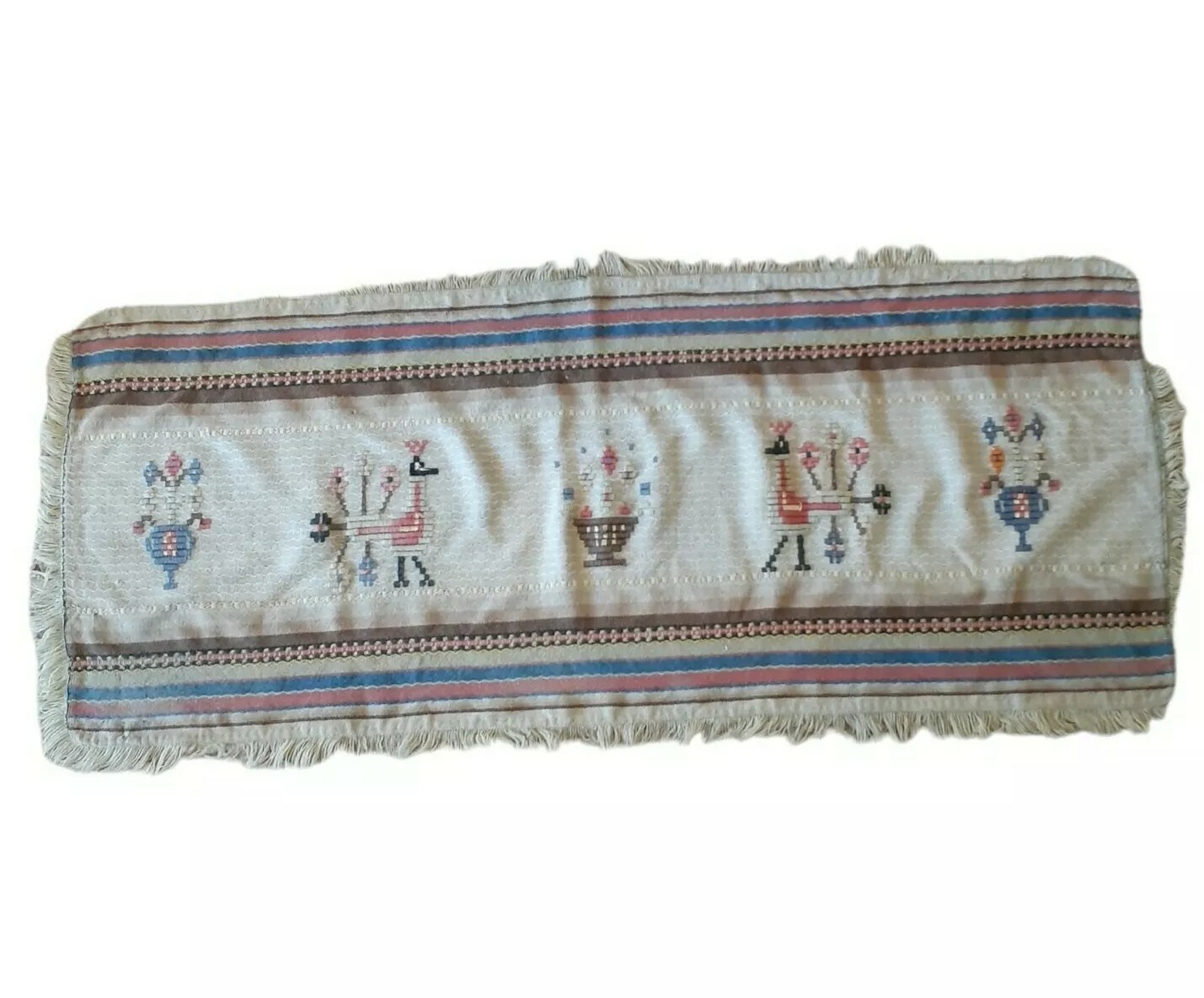Table Runner Andean South American Stripes Llama Flowers Wool Woven gallery