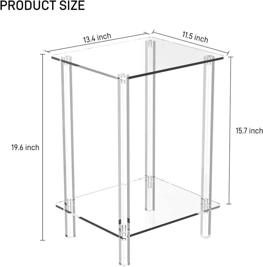 Acrylic Bedside Table Small Modern Minimalist Side Table Transparent gallery