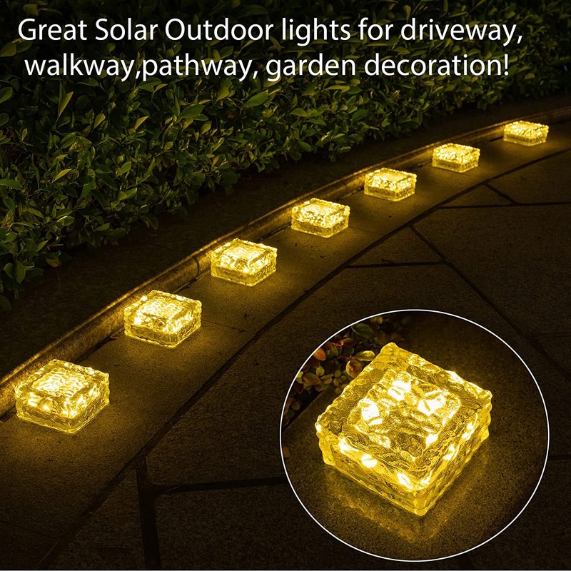 LED Solar Ice Cube Shaped Light For Patio Backyard Pathway Garden Decoration gallery