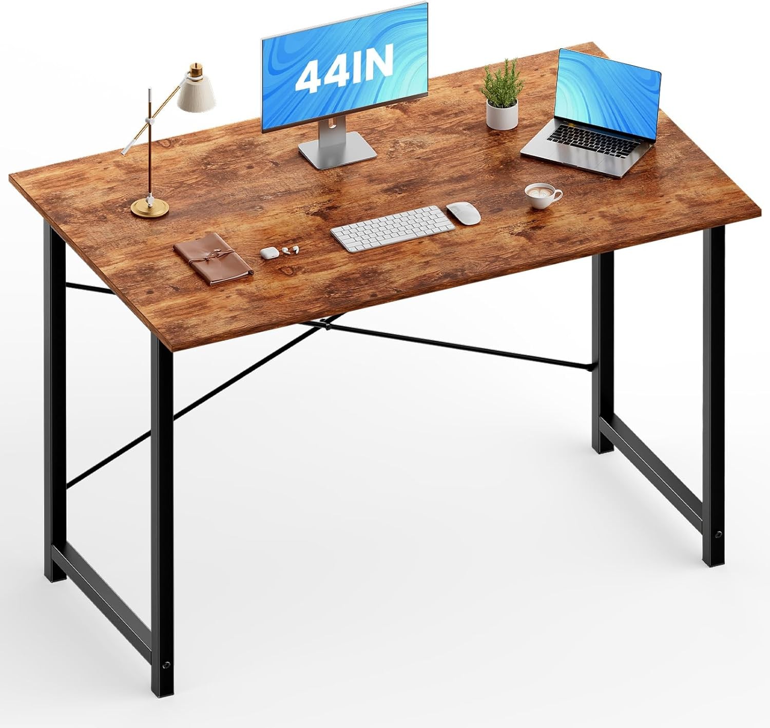 OLIXIS 44 Inch Home Office Desk Computer Work Table X-Shaped Reinforced gallery