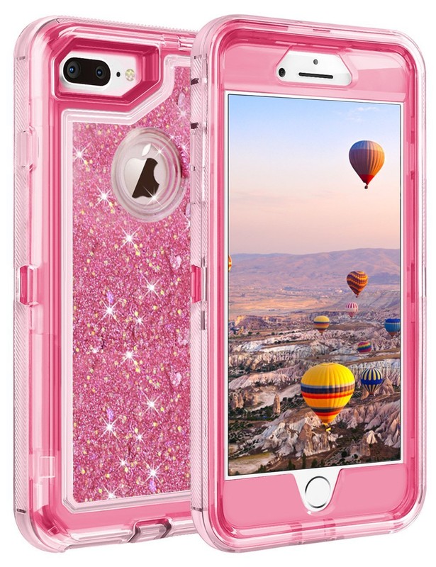 For iPhone 8 / 8 Plus Case Glitter Liquid Quicksand Military Shockproof Cover gallery