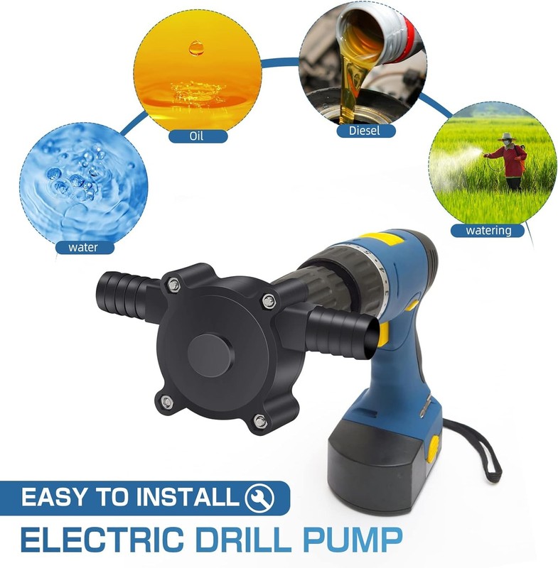 Hand Electric Hand Drill Drive Self Priming Water Pump Oil Fluid Transfer Pumps gallery