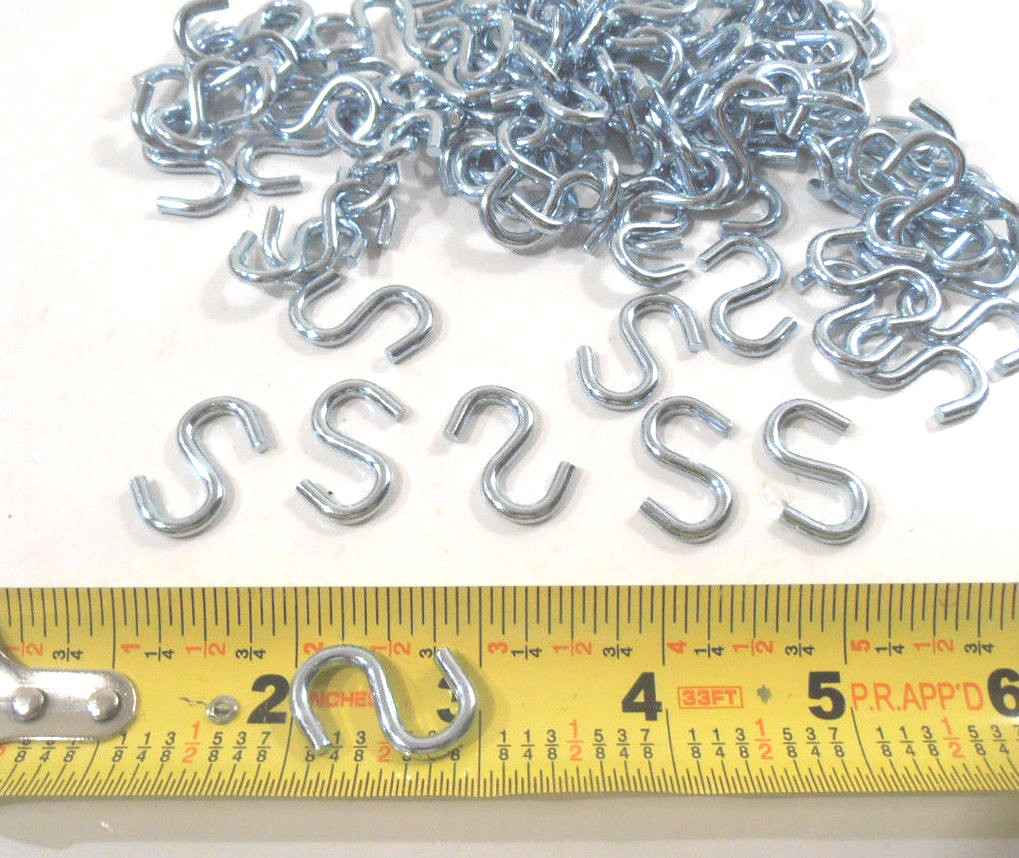 S HOOK 50 PC. 1" INCH S HOOK STEEL S-HOOKS gallery