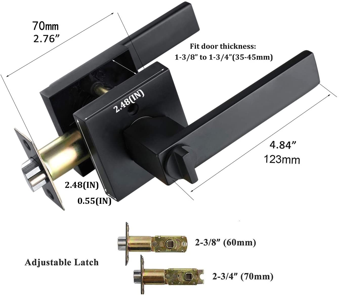 Keyed Entry Heavy Duty Lock Handle or Exterior Door&Front Door in Matt Black gallery