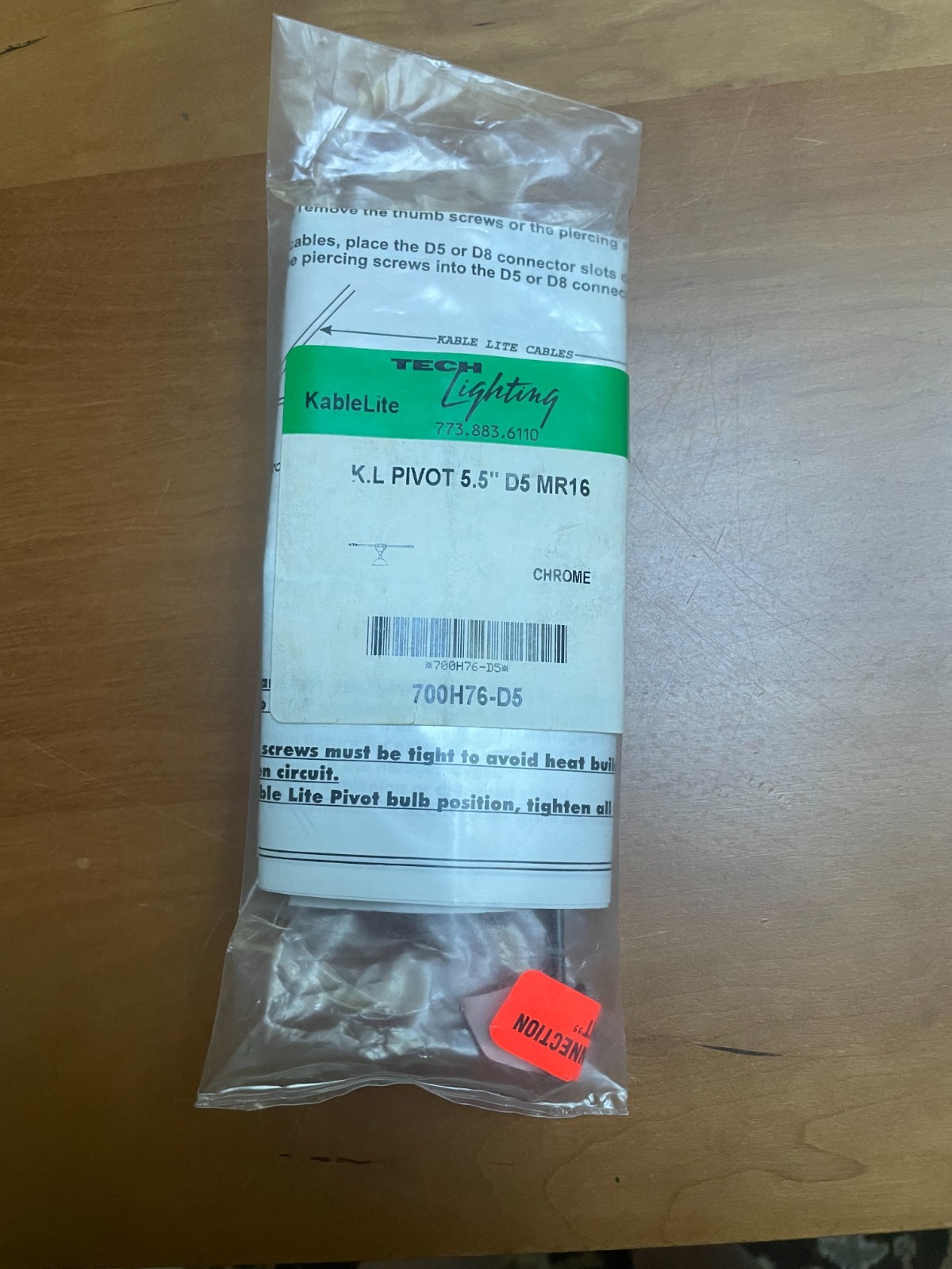 Tech Lighting Kable Lite Chrome Pivot Head in original plastic packing gallery