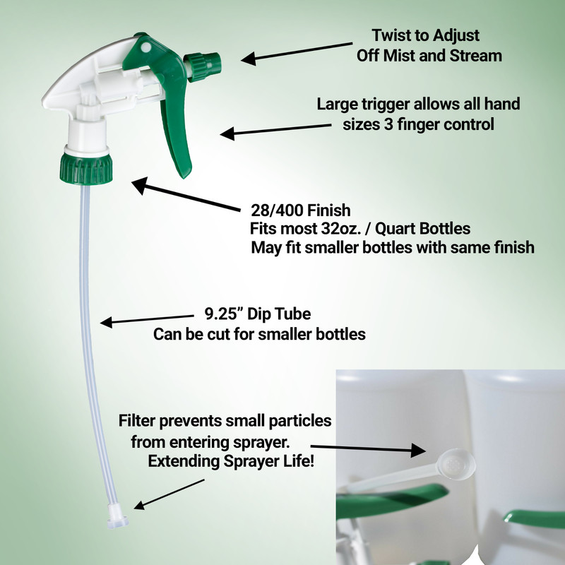 Empty Trigger Spray Bottles 32 OZ Chemical Resistant Heavy Duty Commercial gallery