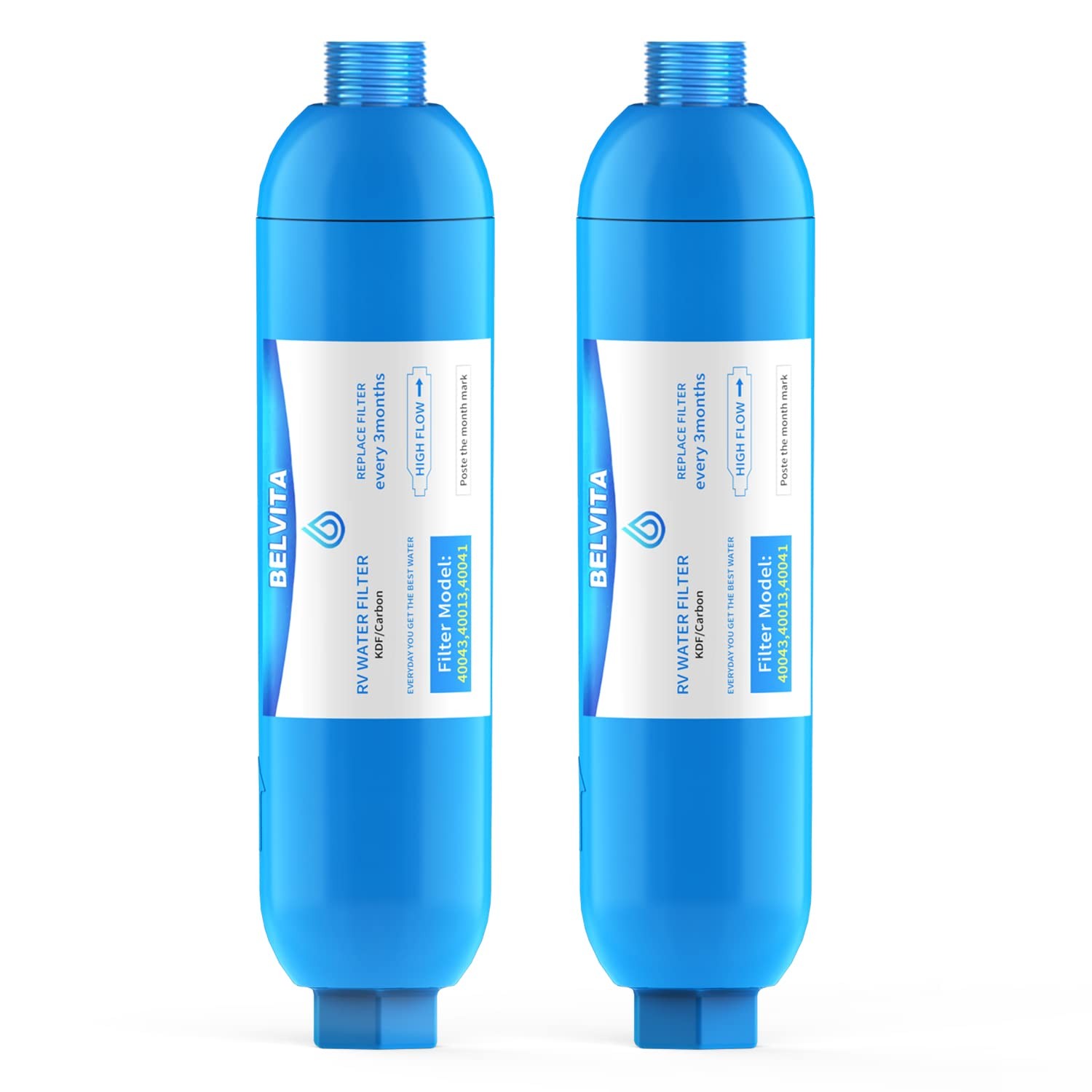 BELVITA RV Inline Water Filter,Dedicated for RVs and Marines,2 Pack 2, blue 1 gallery