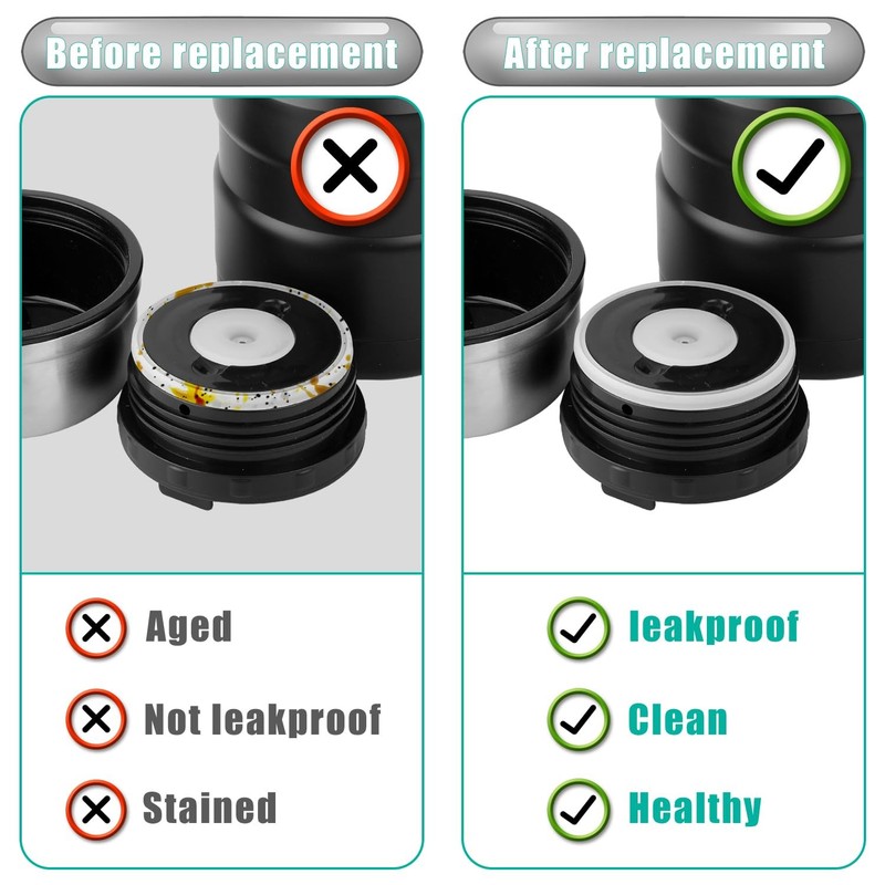 4pcs Replacement Rubber Gaskets Compatible for Thermos Stainless King 16 & 24... gallery