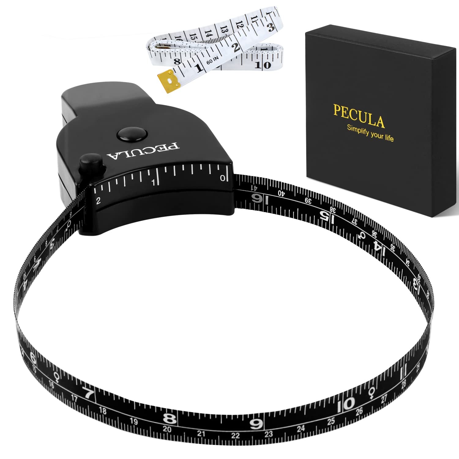 Body Measuring Tape 60 inch, Measure, Lock Pin and Push Black gallery