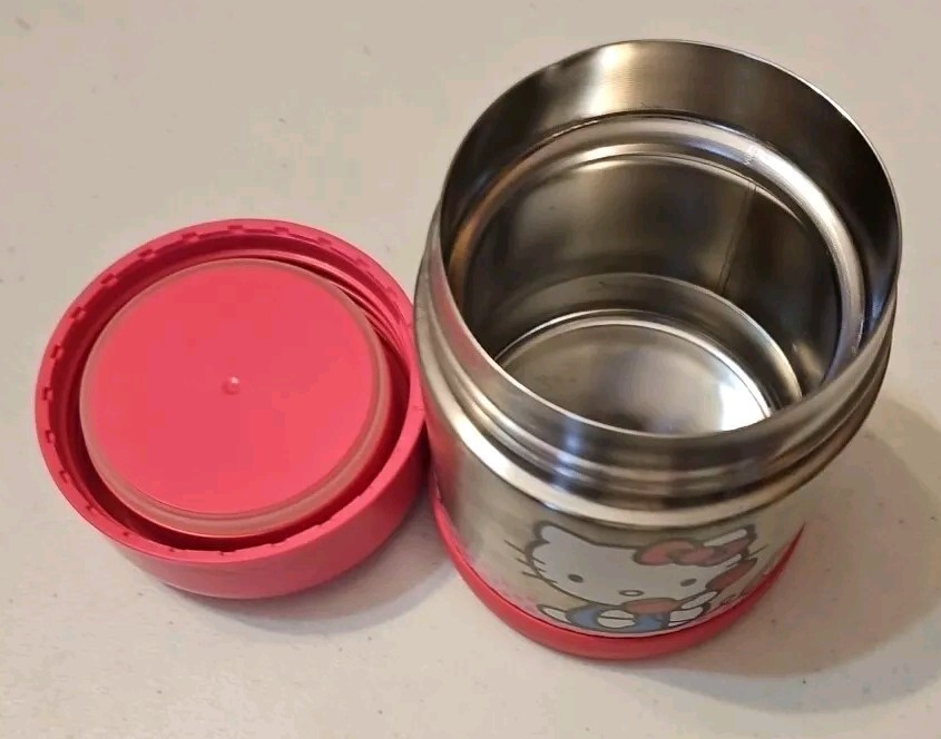 Hello Kitty Mini Thermos 10 Oz. Food Jar Funtainer 5 Hrs Hot & 7 Hrs. Cold Pink gallery