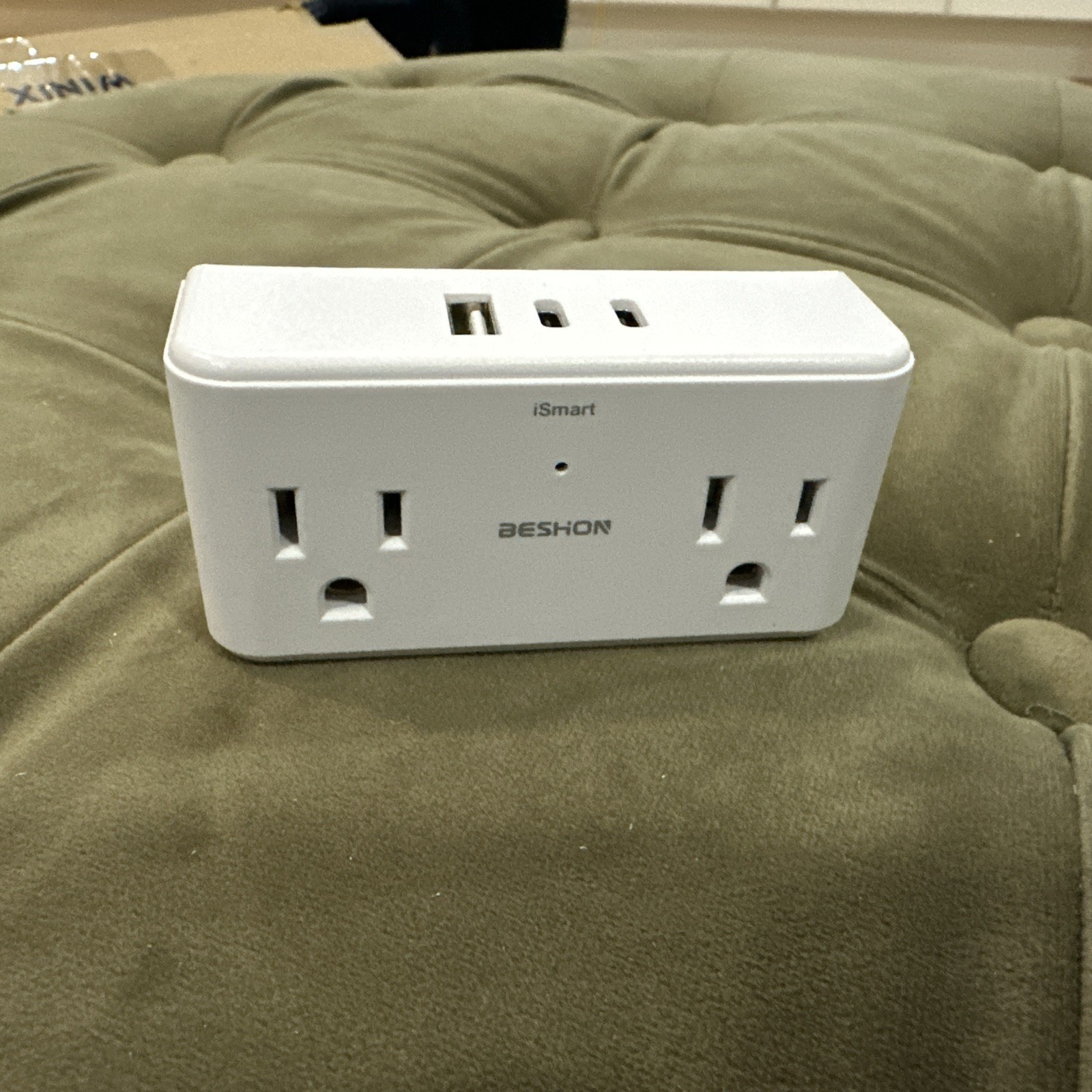European Travel Plug Adapter with 4 AC Outlets 3 USB Ports Type C for US to EU gallery