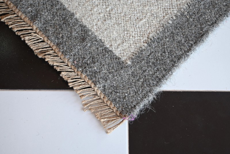 Rugmoda Cotton Grey & Ivory Bordered Doormat 1.5x2 ft Entryway Accent Rug gallery