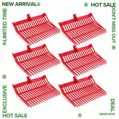 NEW 6PCS Manure Fork Replacement Head 18 Tines Pitchfork Red