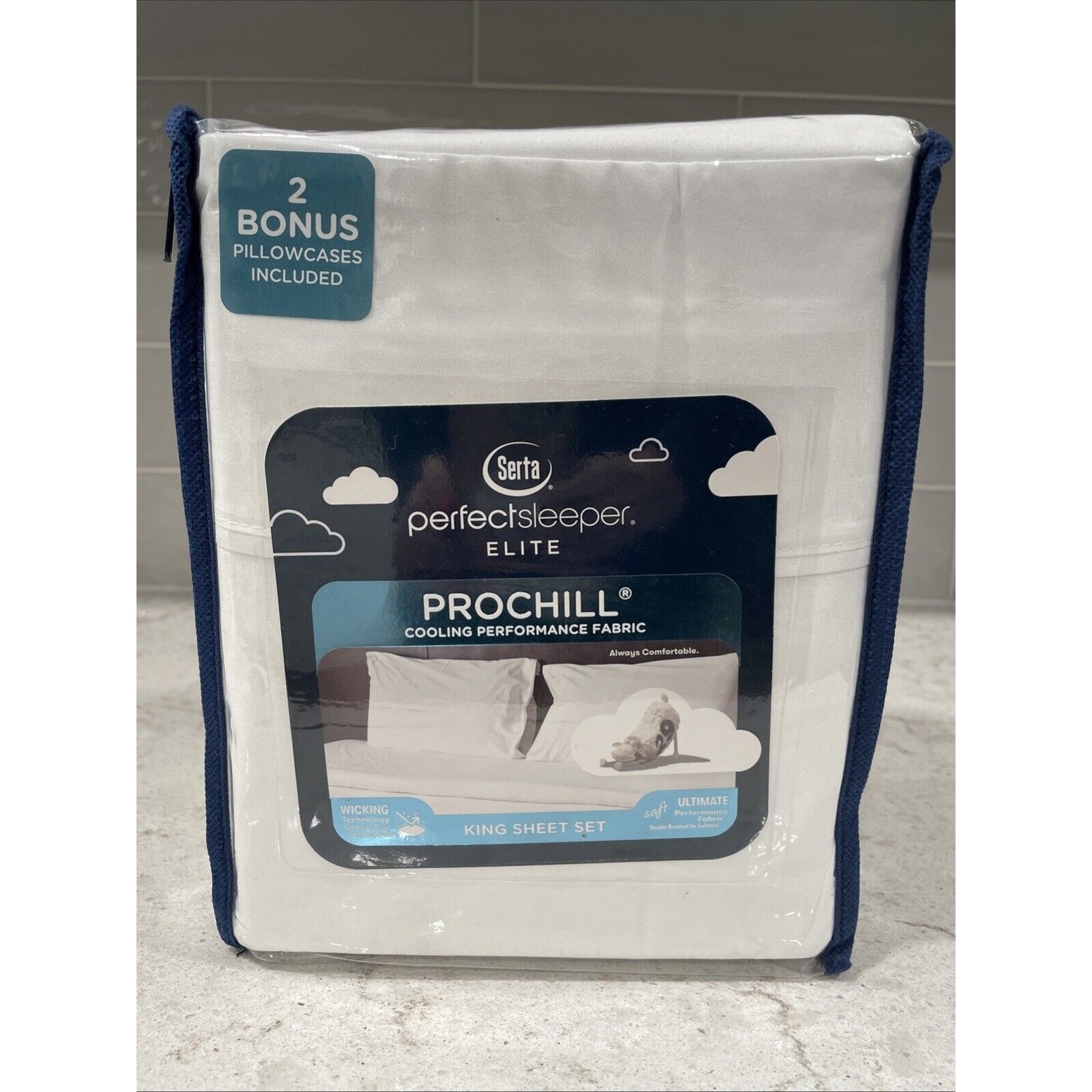 6 Piece KING White Serta Perfect Sleeper Elite Prochill Cooling Fabric Sheet Set gallery