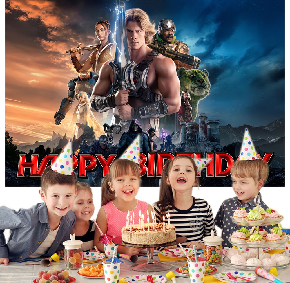 He-Man Party Decorations Backdrop Banner Poster Vinyl Birthday Gift gallery