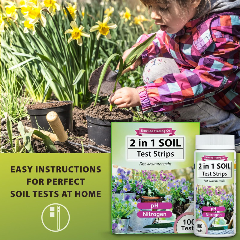 100 Soil Test Strips pH & Nitrogen Tester Kit Garden Lawn Plant Soil Test Kit gallery
