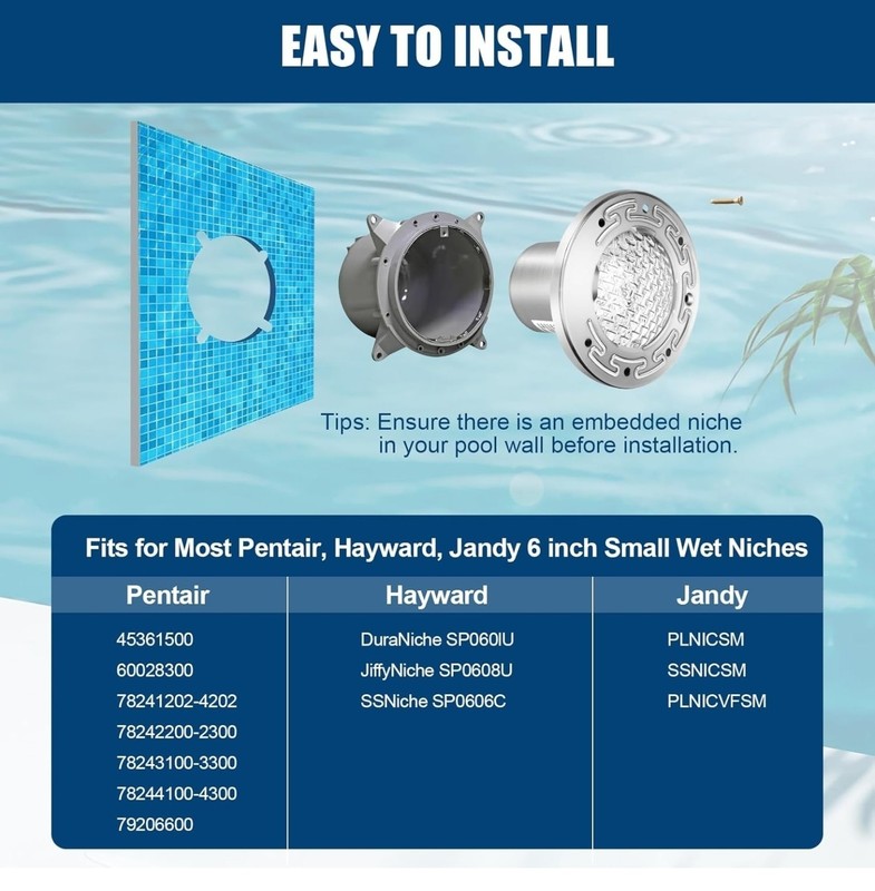 PoolTone™ Standard White LED Pool Light 12 or 120 Volt 15-50 Ft gallery